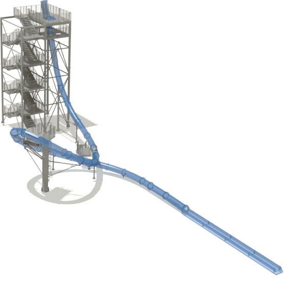 Aqua Park Water Slide Games , Aqua Loop Body Fiberglass Slides For Pools