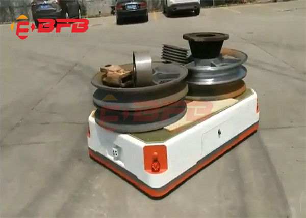 Self Propelled Trackless Transfer Cart Material Handling Trolleys 40 Tons With Battery
