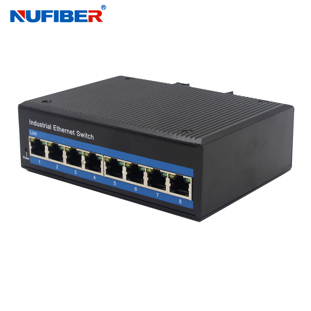 8x10 / 100M UTP Ethernet Port Industrial Ethernet Switch 24V Power Adapter