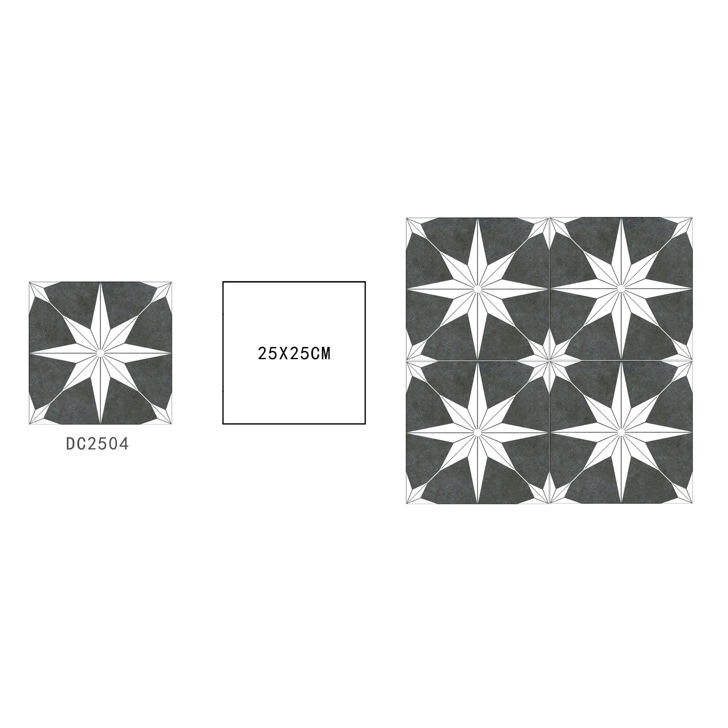 Gray Wall Tiles 250x250mm Ceramic Rustic Tiles For Living Room And durable Floor Tiles For Dining Room