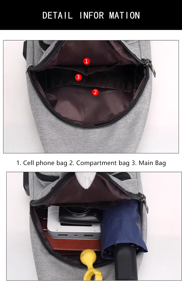 Men's Casual Outdoor Chest Bags Mountaineering Cycling Shoulder Bag Waterproof