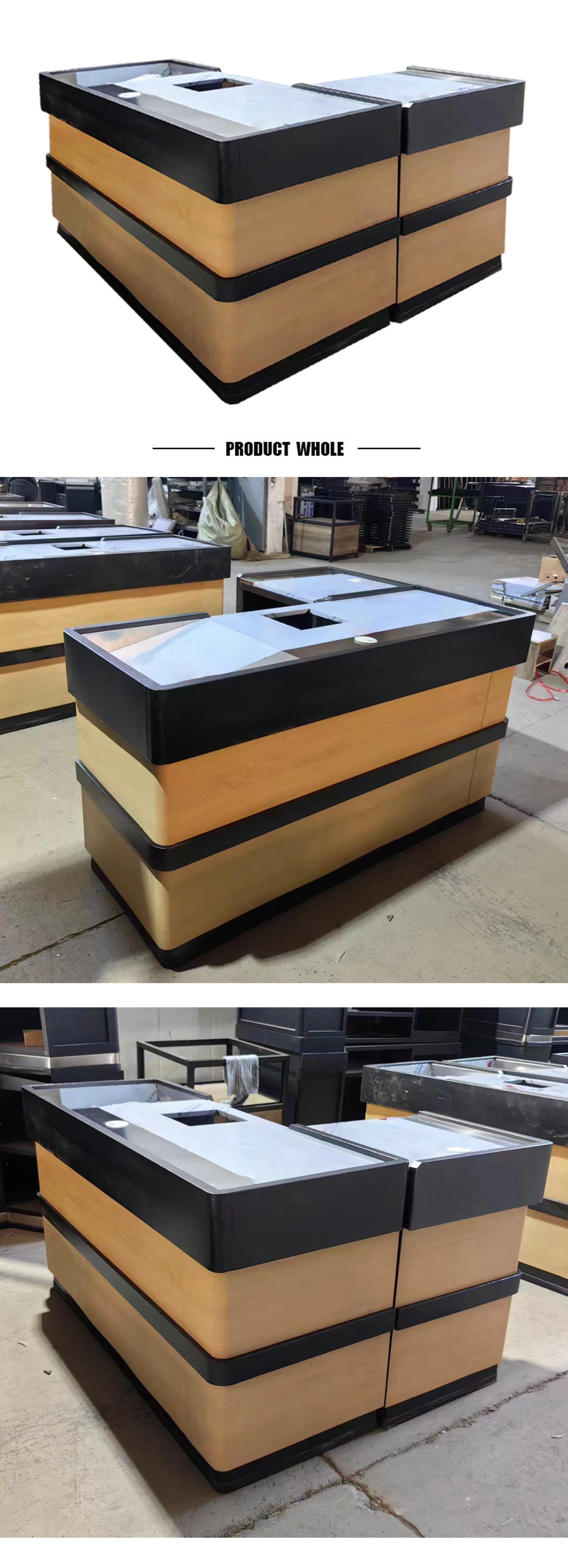 Custom Stainless Steel Checkout Counter With High Durability And Adjustable