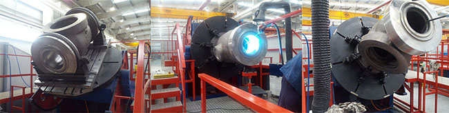 Red Title / Rotary Welding Turn Table Welding Positioner 3T Load Capacity 1400 Mm