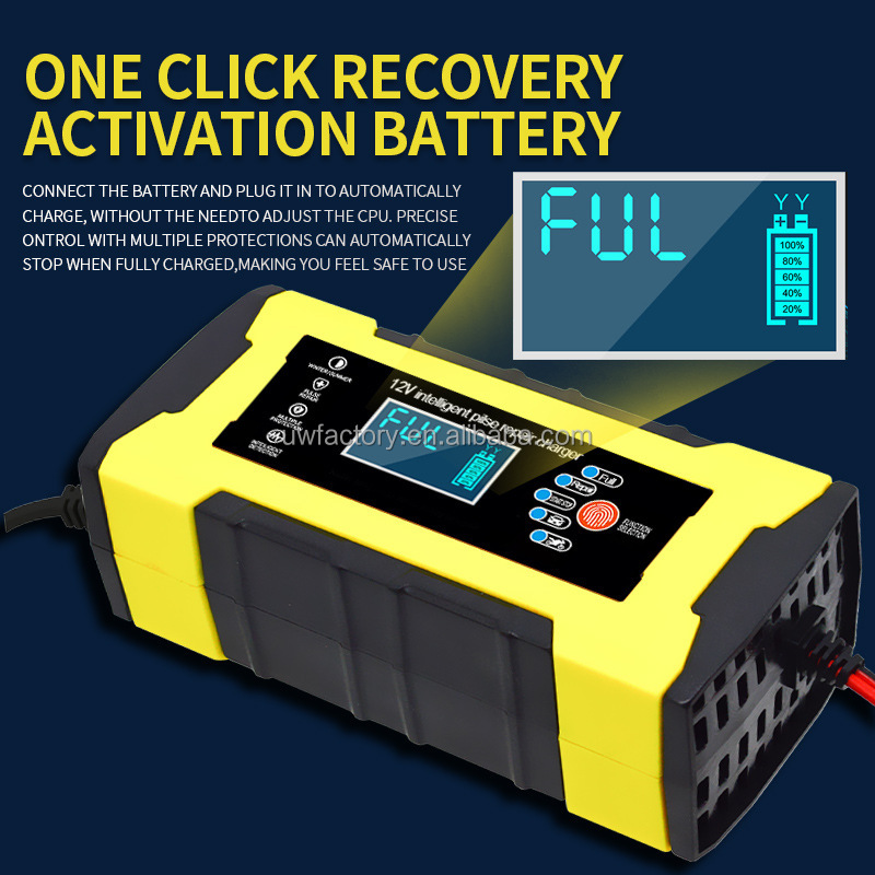 12V/10A and 24V/5A Input Universal Automatic Pulse Repair Trickle Lead Acid Battery Charger with Current Protection