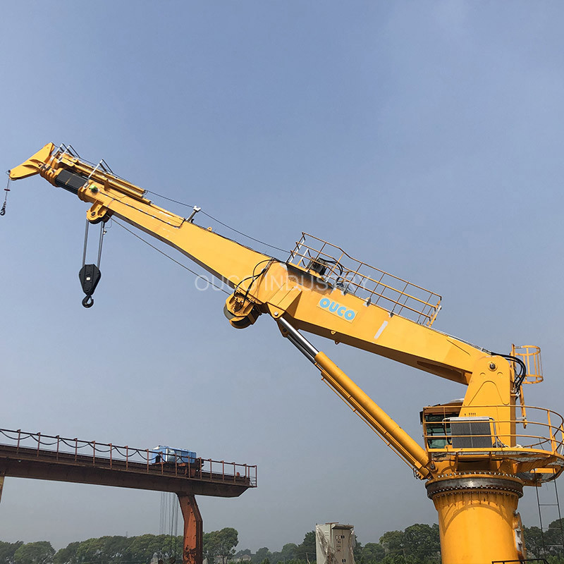 1.5t 36.6m Straight Hydraulic Telescopic Boom Marine Crane With Abs Certificate