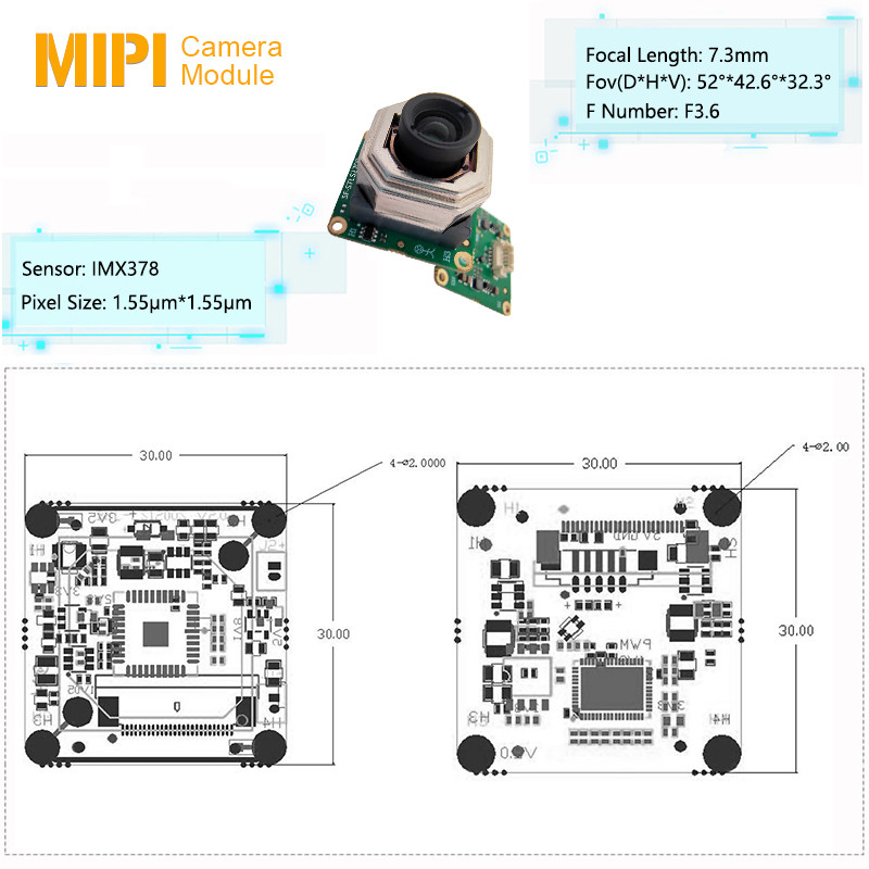 Sony IMX378 CMOS Sensor MIPI PCB Camera Module For Macro Shooting