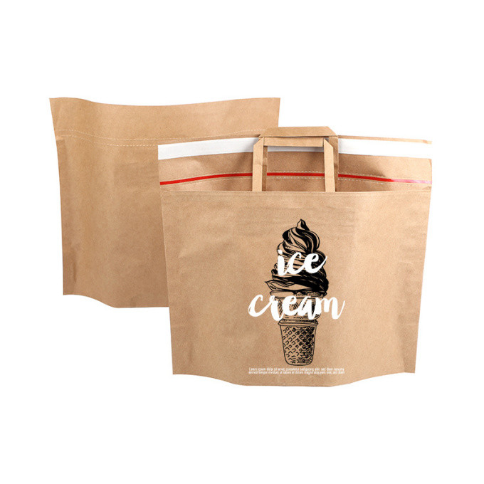100% Biodegradable Kraft Mailer Paper Bag Self Adhesive Seal Sides And Bottom Gusset