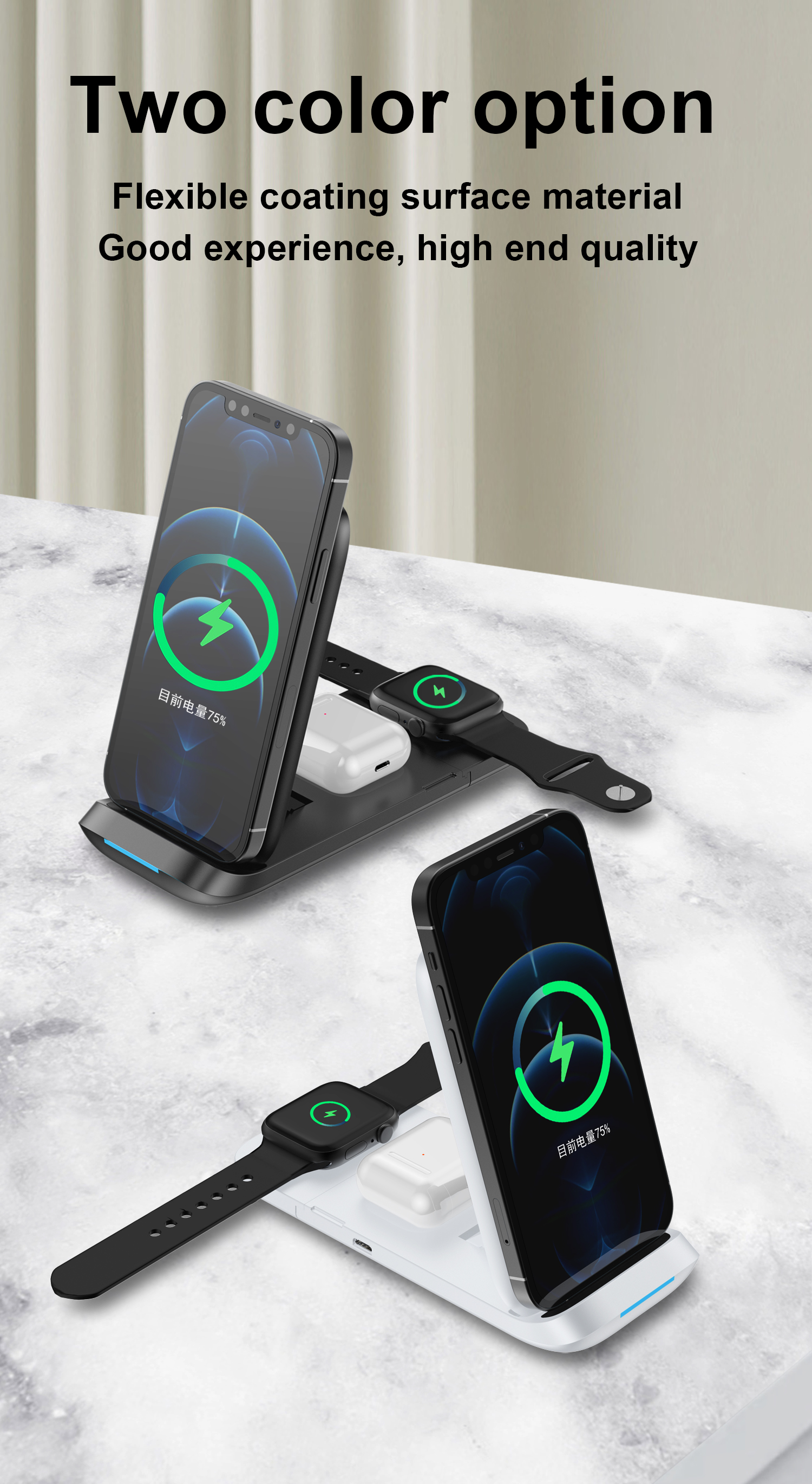 Overvoltage Protection Magnetic Qi 15W Wireless Charger for Watch Airpods and Phones