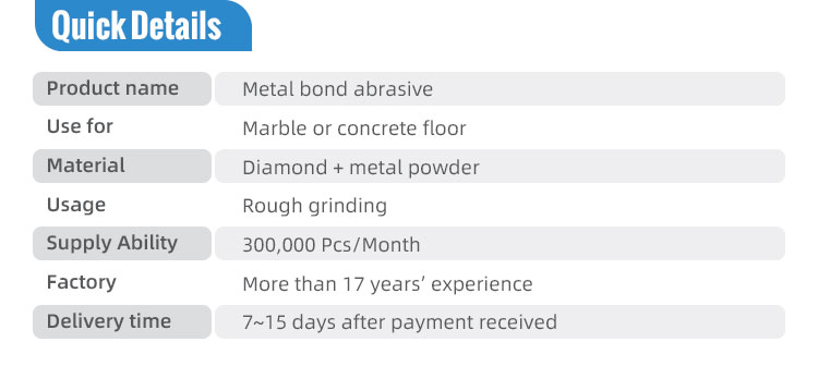 Frankfurt Metal Bond Diamond Metal Disc Grinding Tools for Concrete Polishing Machine
