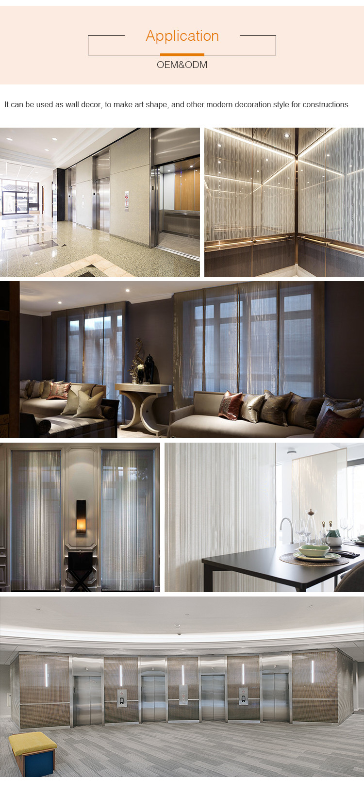 Decorative Architectural Wall Cladding Woven Wire Mesh Laminated Glass