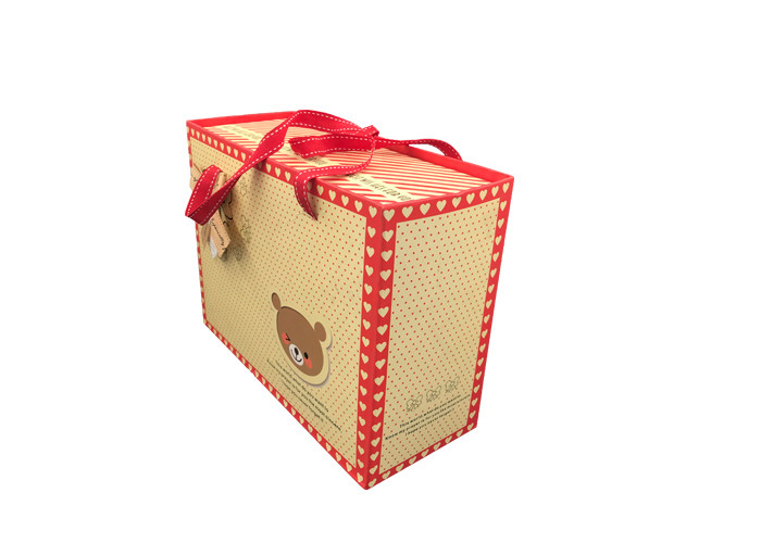 Exquisite Fancy Bow Tie Brown Kraft Paper Gift Bags Drawer Sliding Design