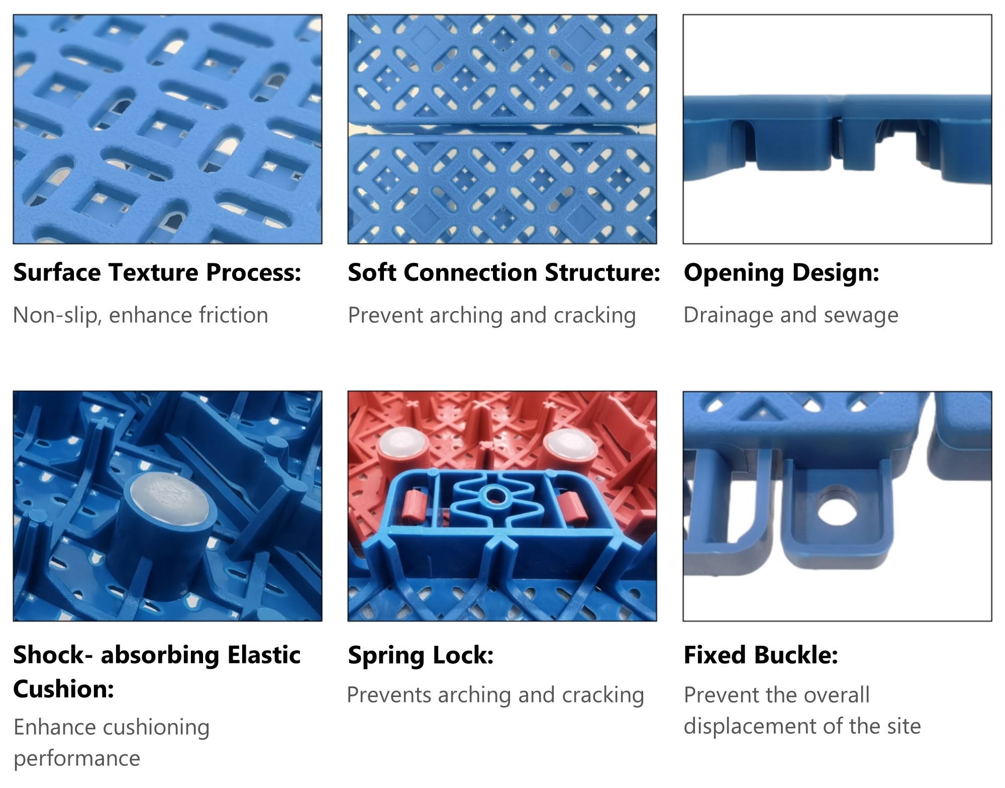 Synthetic Plastic Polypropylene Indoor Court Tiles Outdoor PP Interlocking Tiles CE