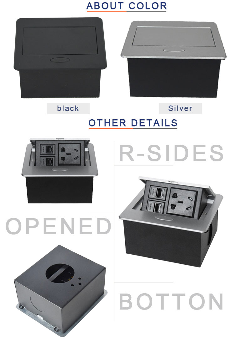 Smart office hidden pop up desktop socket with universal power outlets