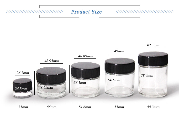 5oz 6oz 8oz 10oz Round Glass Packing Jar with Child Proof Lid