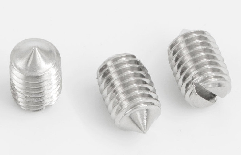 DIN553 Stainless Steel Cone-Point Slotted Drive Set Screws Slotted Cone-Point Headless Screws
