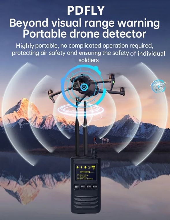 Portable 300MHz-6GHz Full Band Drone Signal Detector with 0-3km Wide-Range Anti Uav Jammer System