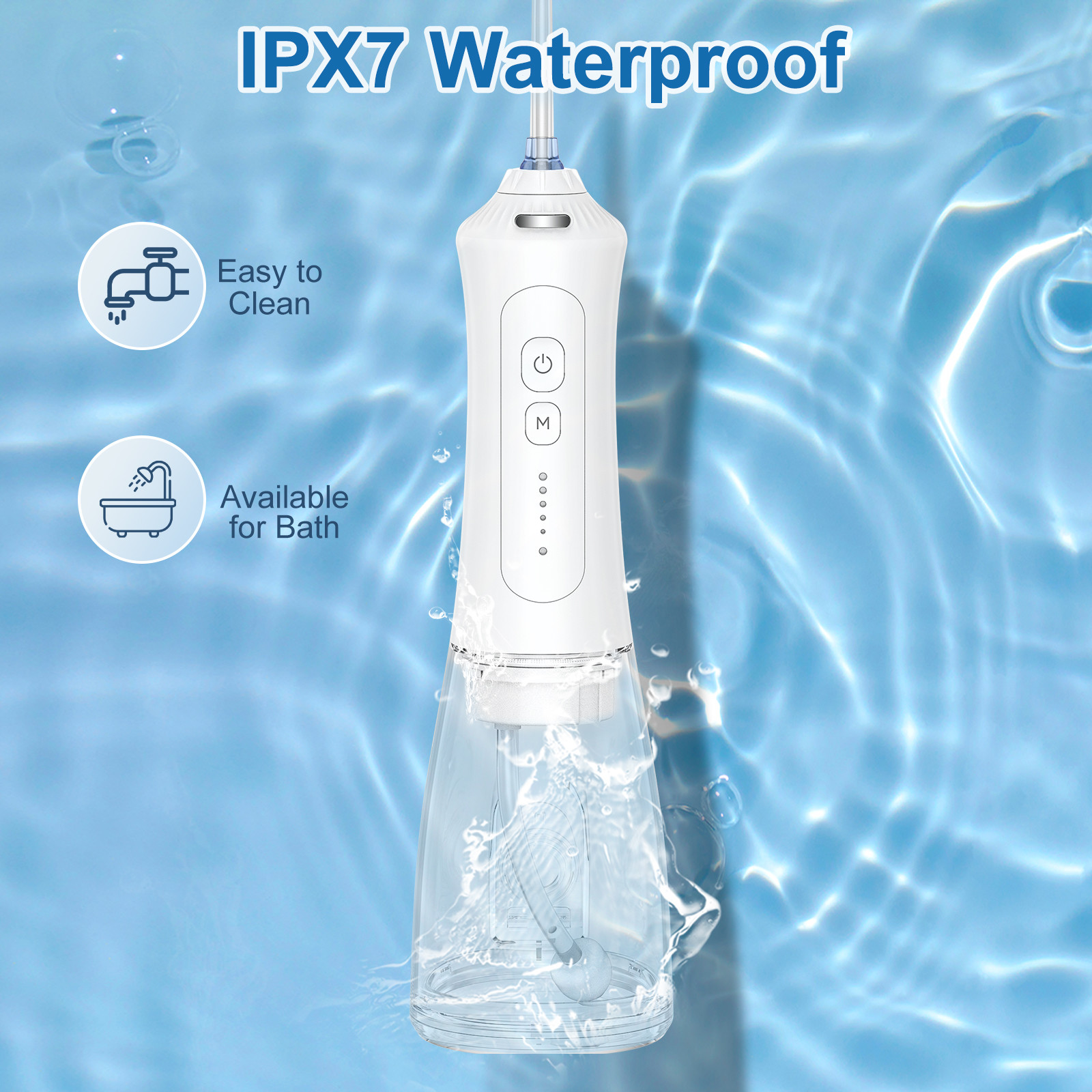 300ML Water Tank Cordless Water Flosser Portable Oral Irrigator Dental Teeth Cleaning