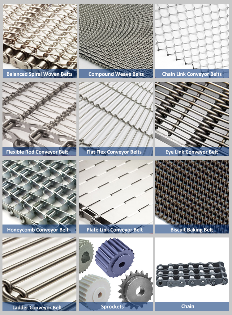 Food Grade 304 316L 201 Stainless Steel Chain Link Spiral Wire Mesh Conveyor Belt