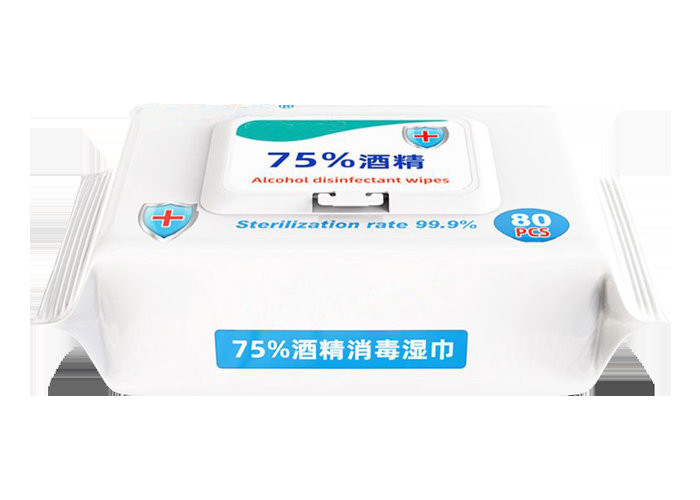 Portable Non Woven Alcohol Disinfectant Wipes / Effective Antibacterial Wet Wipes