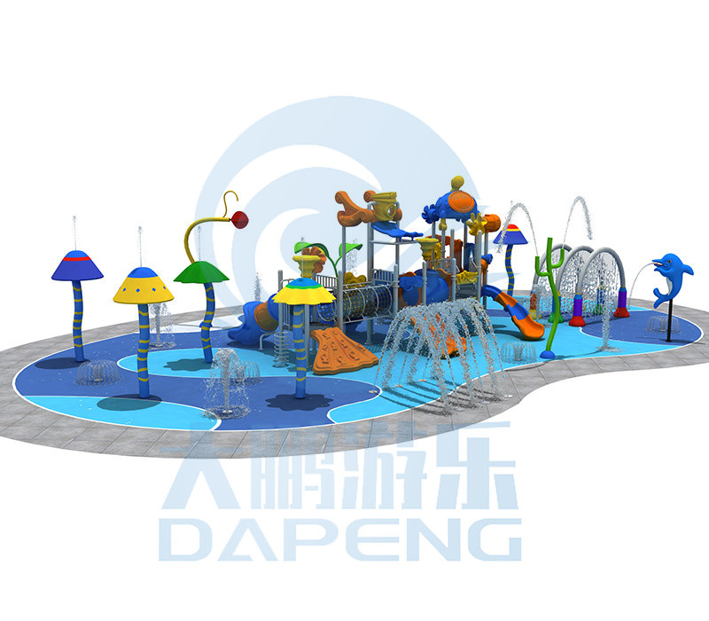 Water Park Play Equipment Set With Aqua Fiberglass Water Slide For Kids