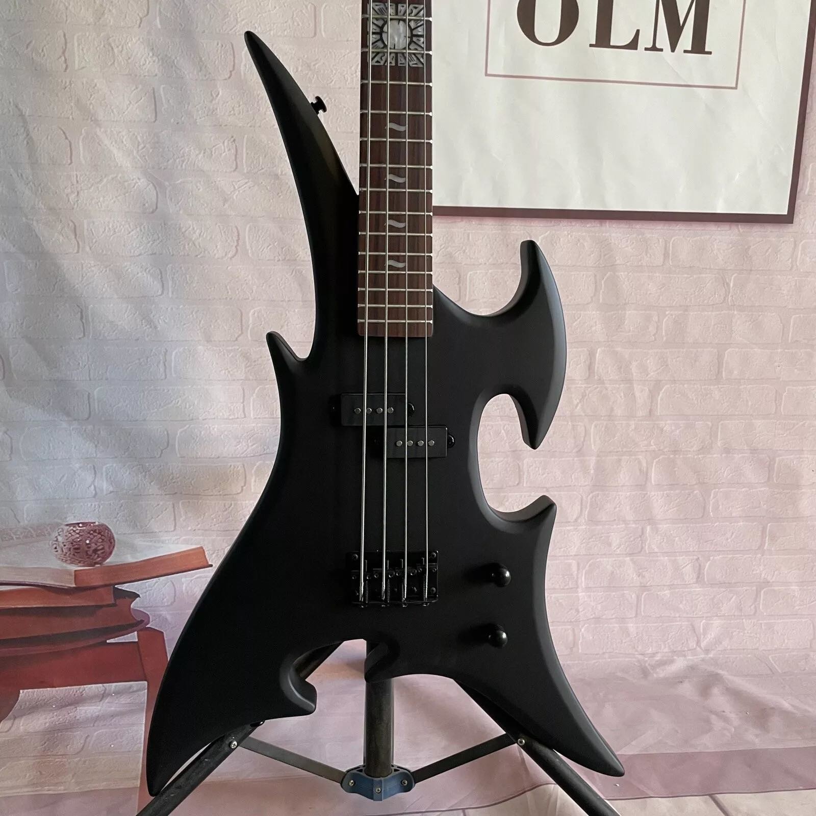 Custom Special Shape 4 Strings Electric Bass Guitar Basswood Body with Matte Finishing