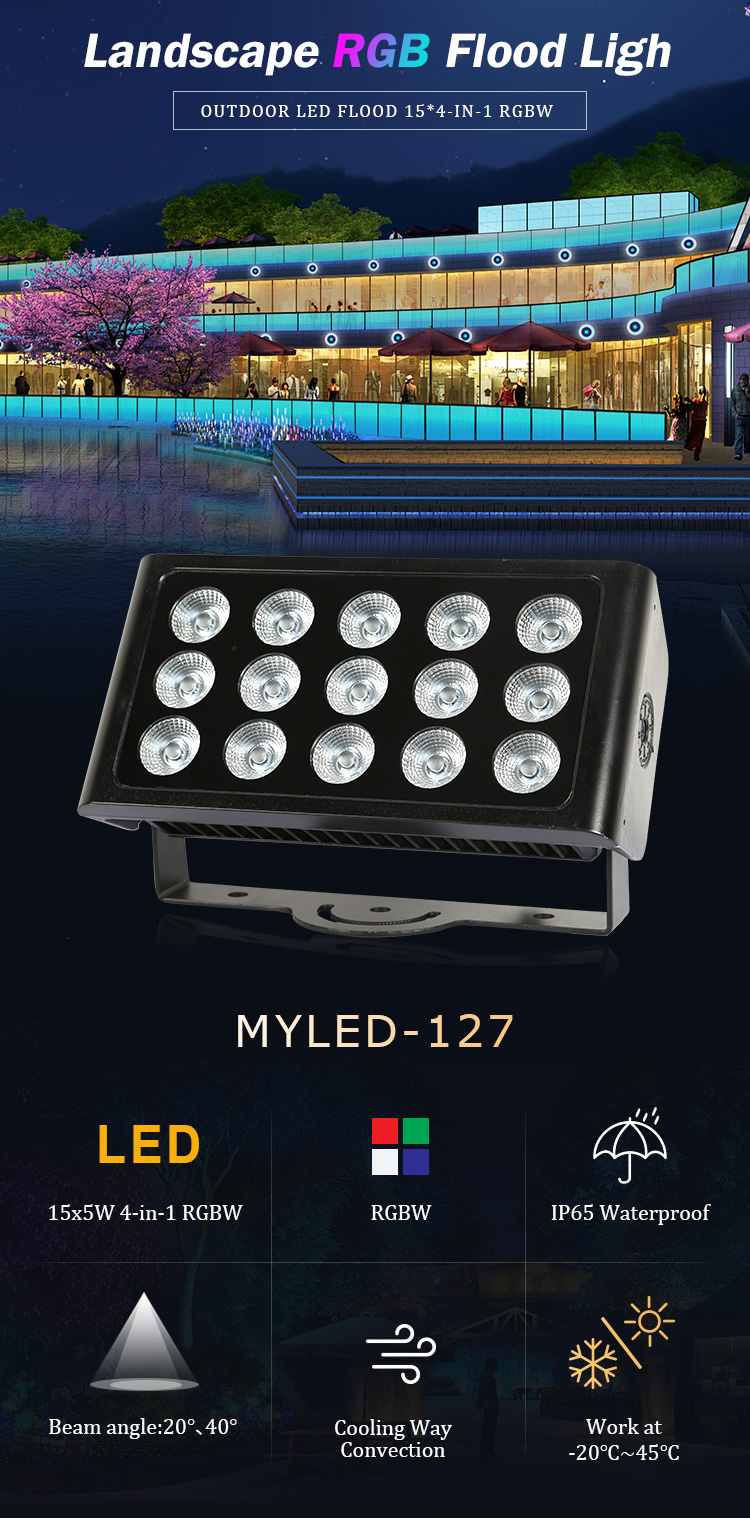 IP65 Stage Events Light 80w Led City Color Light RGBW 4in1 Led City Color Wash Wall Washer Led Flood Light