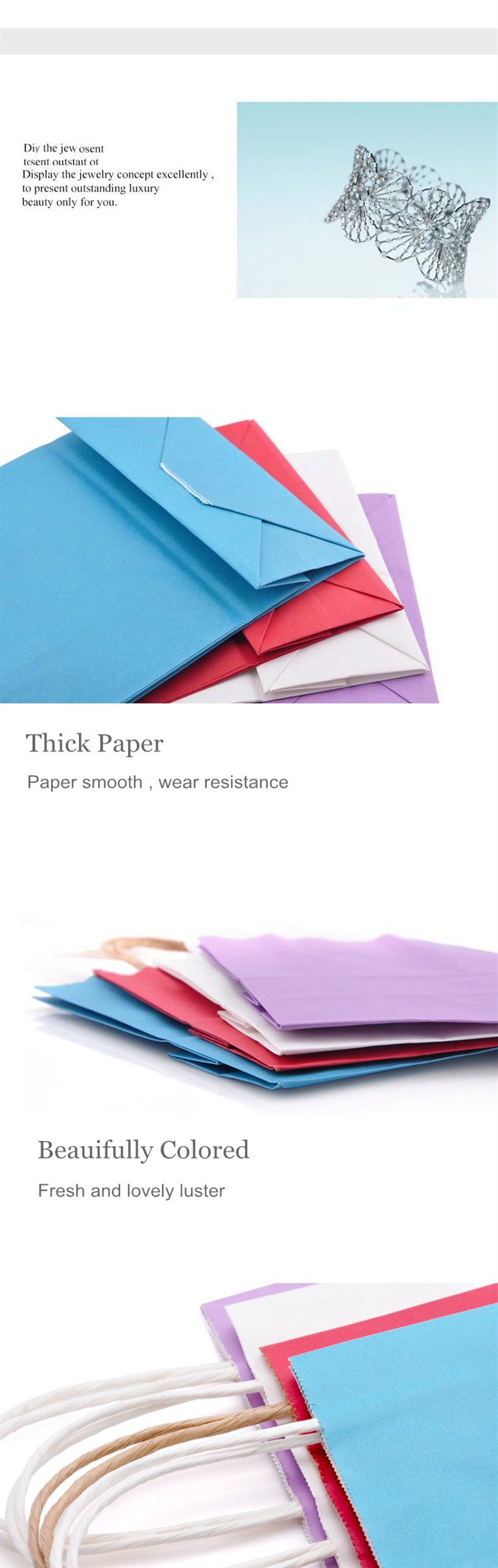 21x11x27cm Favor Kraft Paper Gift Bags With Handles Ultralight