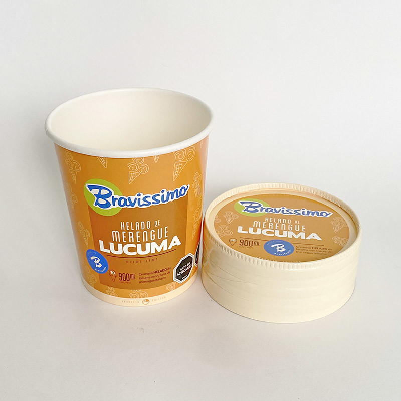 32oz 950ml Paper Ice Cream Bowls With Lids For Cold Desserts Food Grade