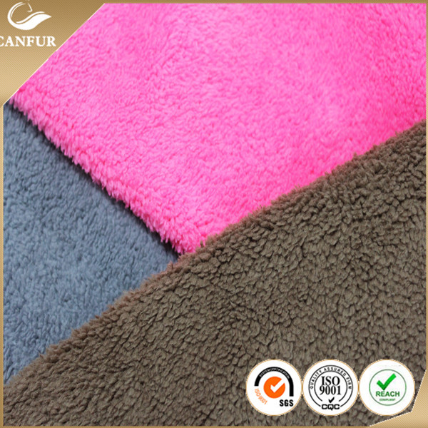 Knitted Weft 100% Polyester Denim Sherpa Lining Fabric for Lining Soft and Insulating