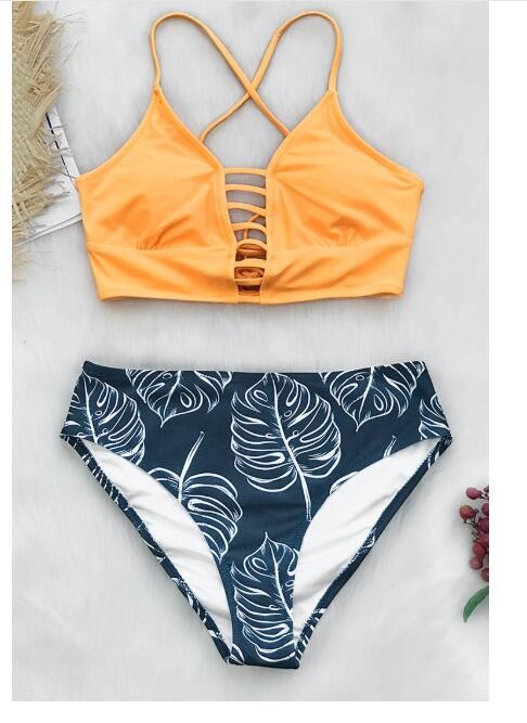 ORANGE BOHO TANK BIKINI