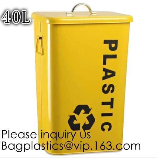 Zinc Plated Waste Bin with 25L 35L 45L 55L 65L 75L 100L, Tin Embossed Rubbish Bin Rome Living Room Bedroom Kitchen Toile
