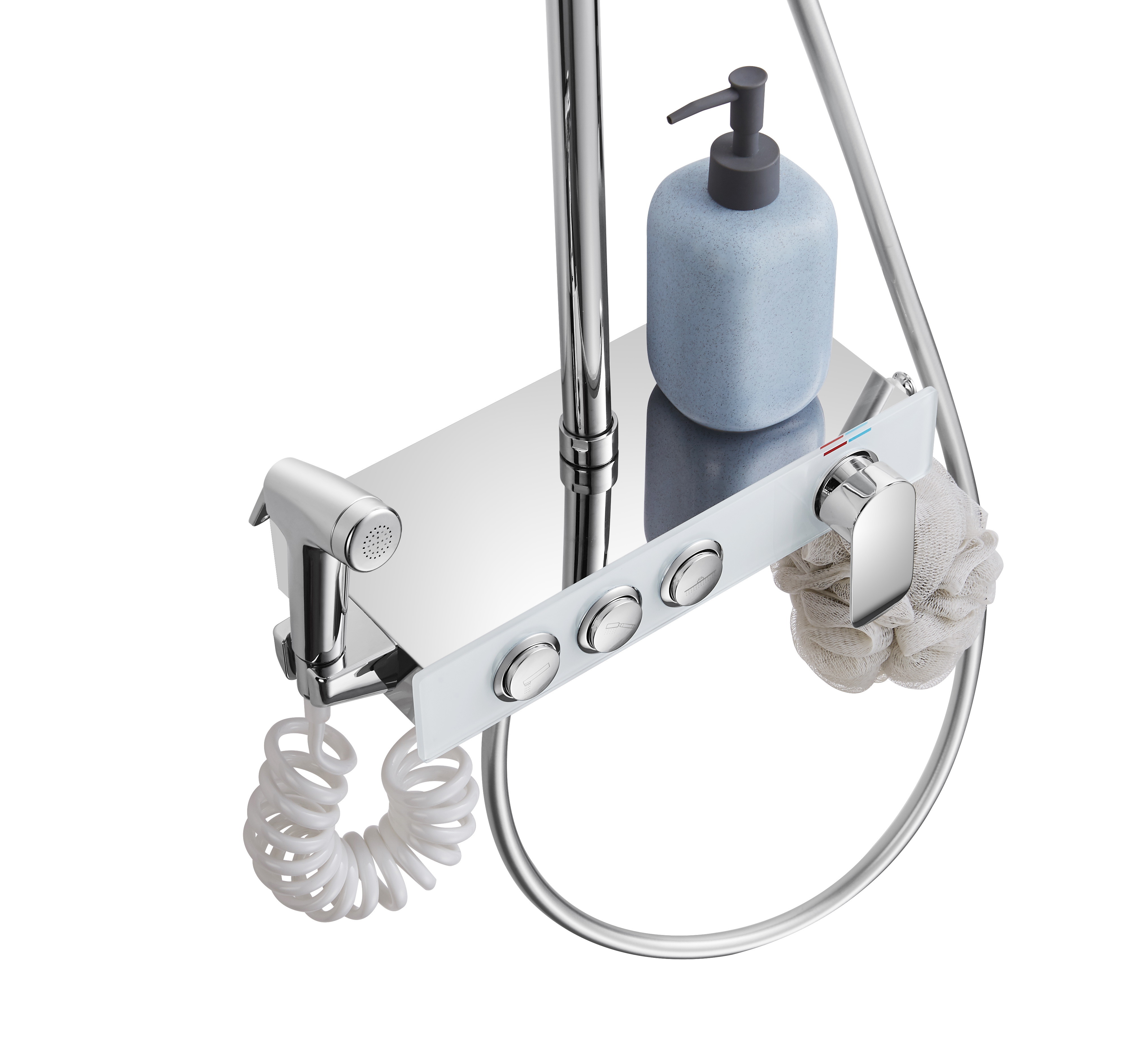 Polishing Brushed Wall Mounted Stainless Steel Shower Set Electric Plating