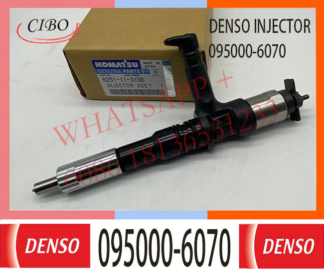 Diesel Fuel Injector 095000-6070 6251-11-3100 For KOMATSU Excavator PC400-8 PC450-8