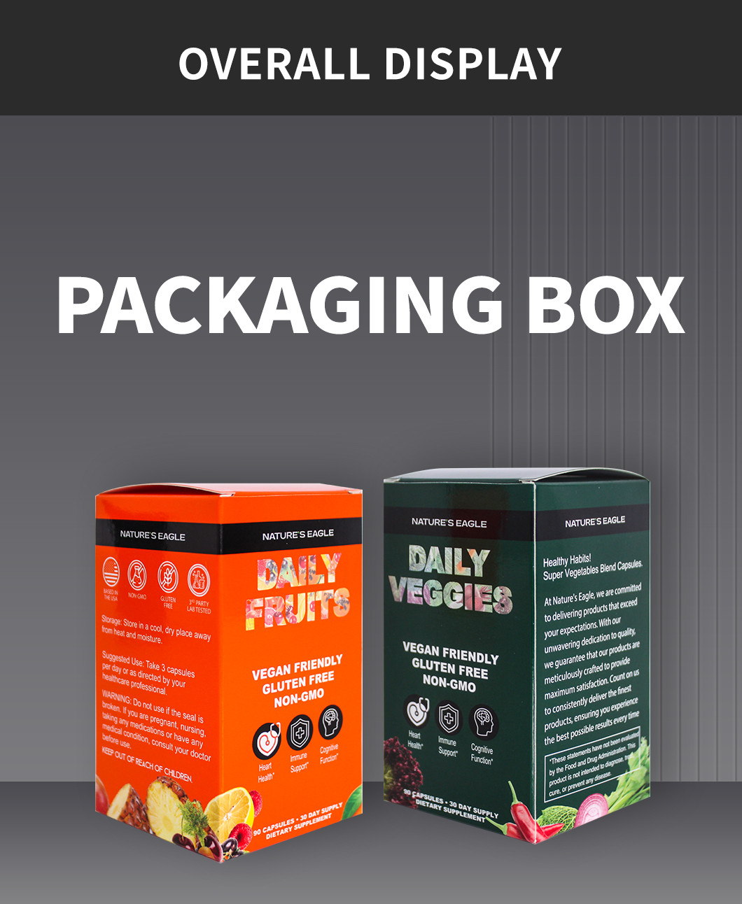 Custom UV Coating Cardboard Boxes For Packing Vitamin Tablet