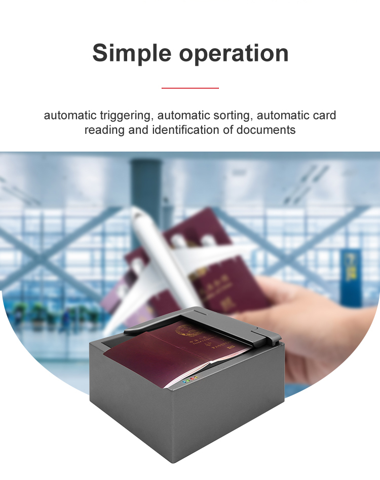 166*190*143mm Dimension Sinosecu ID Card Scanner Passport Card Reader for Standards