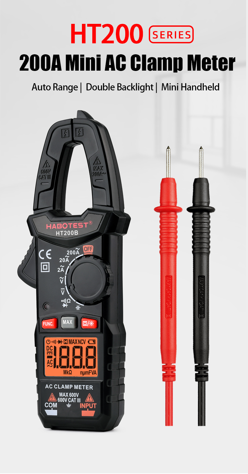 2000 Counts Auto Range 200A 2000uF Digital Clamp Meters