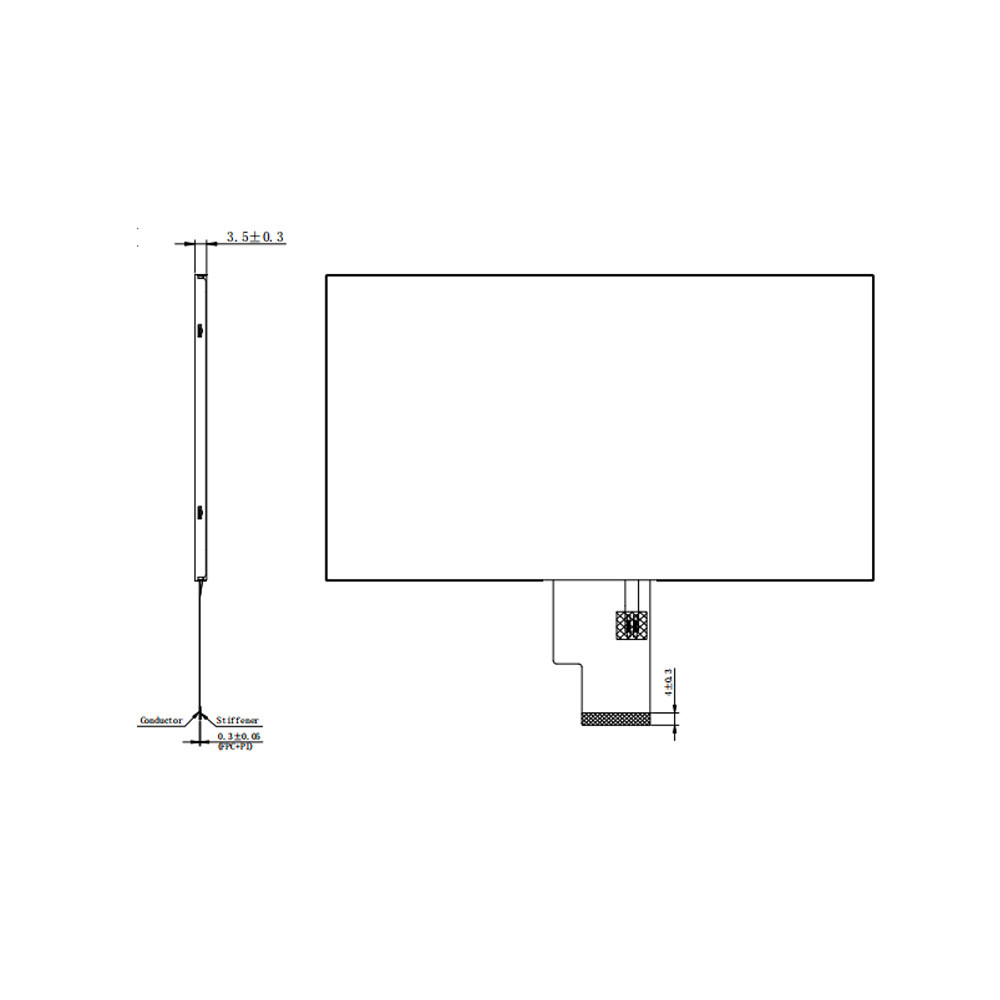 4lane MIPI TFT IPS LCD Screen 40pin 7 Inch 1024*600 Free Viewing Angle