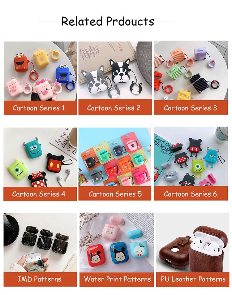 For Apple Airpods Case Cartoon Earphone Cover With Lovely Ring 3D Animal Cartoon Earphones Full Protective Cover