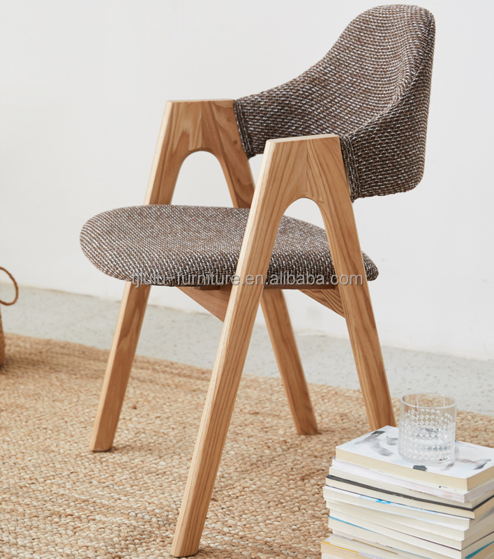 Living Room Furniture Modern Solid Wood Dining Chair with Fabric Cushion and Customized Design