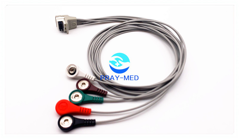 3 Channel 5 Lead Ecg Cable Mortara H3+ Small Redefined Holter Recorders Applied