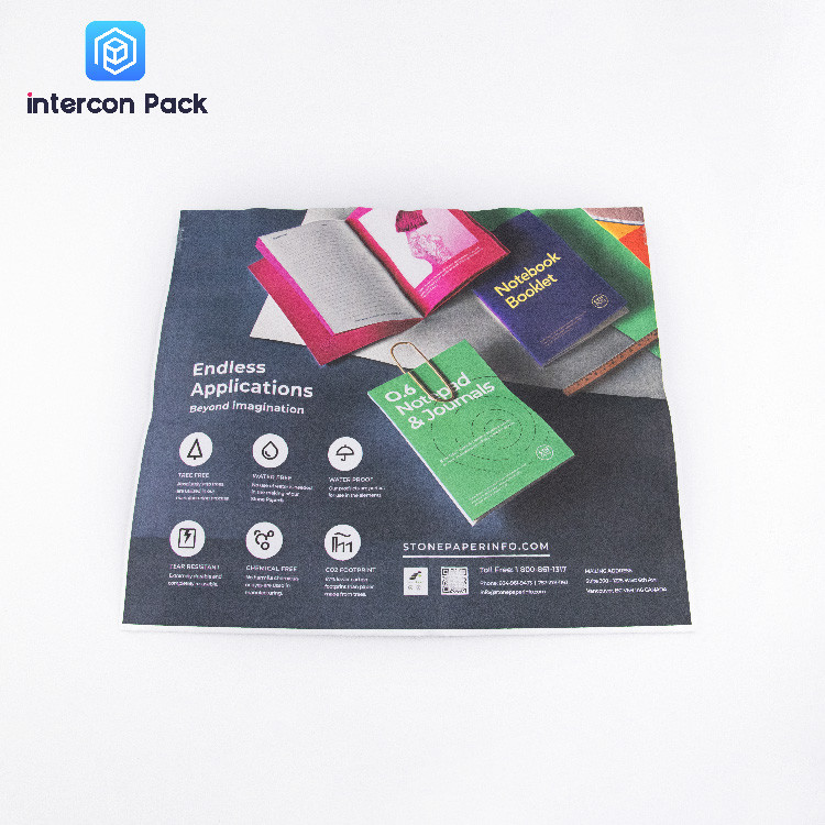 Biodegradable Stone Paper Bag Three Side Sealing Zipper Packaging Bag