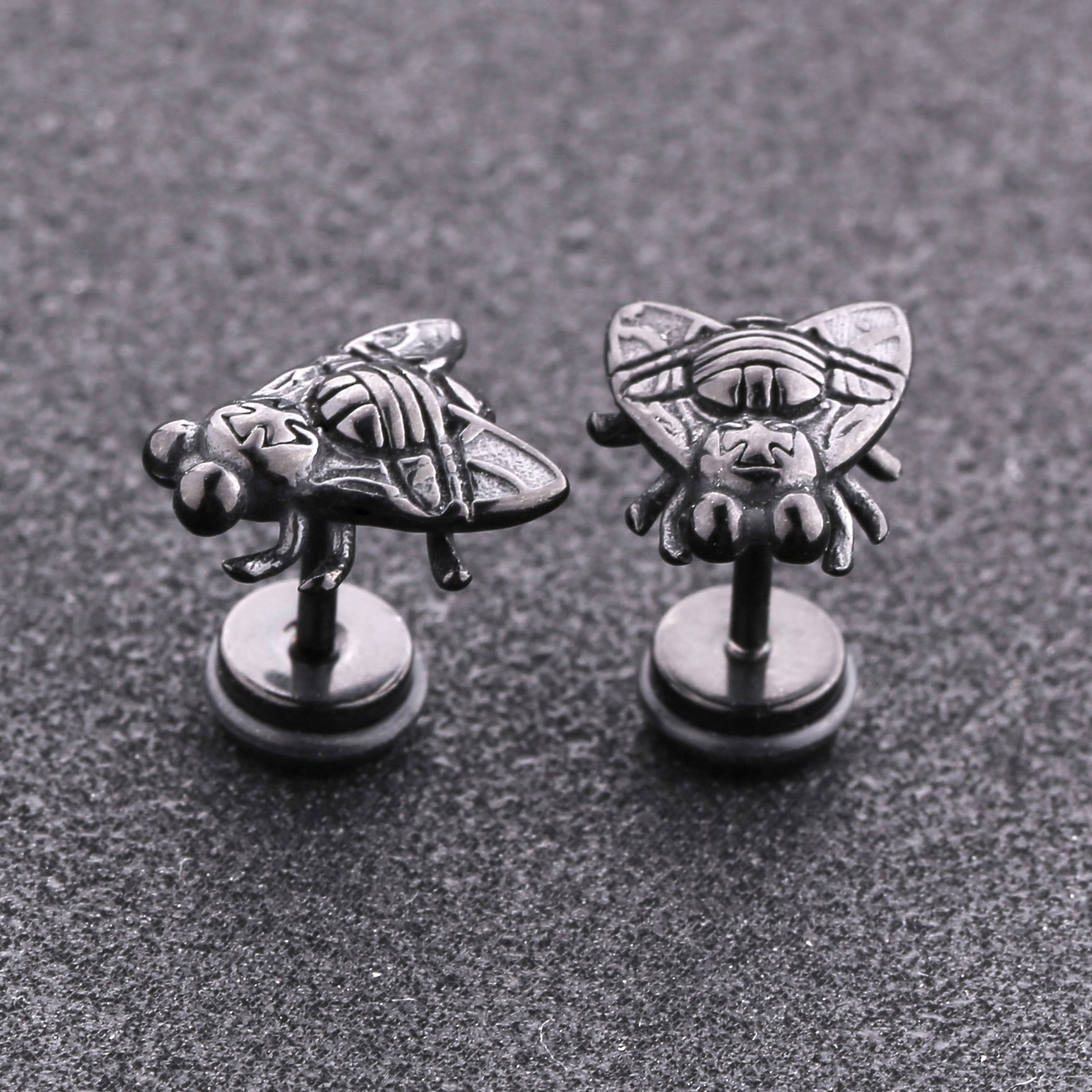 Unique stud earrings animal shape black stud earrings on hot sale
