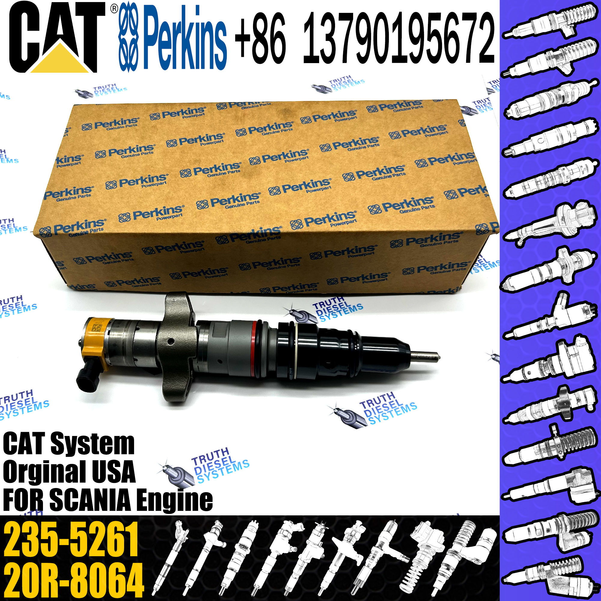 Common rail Injector Diesel Pump fuel Injector Sprayer 268-1836 268-1840 268-1839 295-1412 for CAT C7 Engine