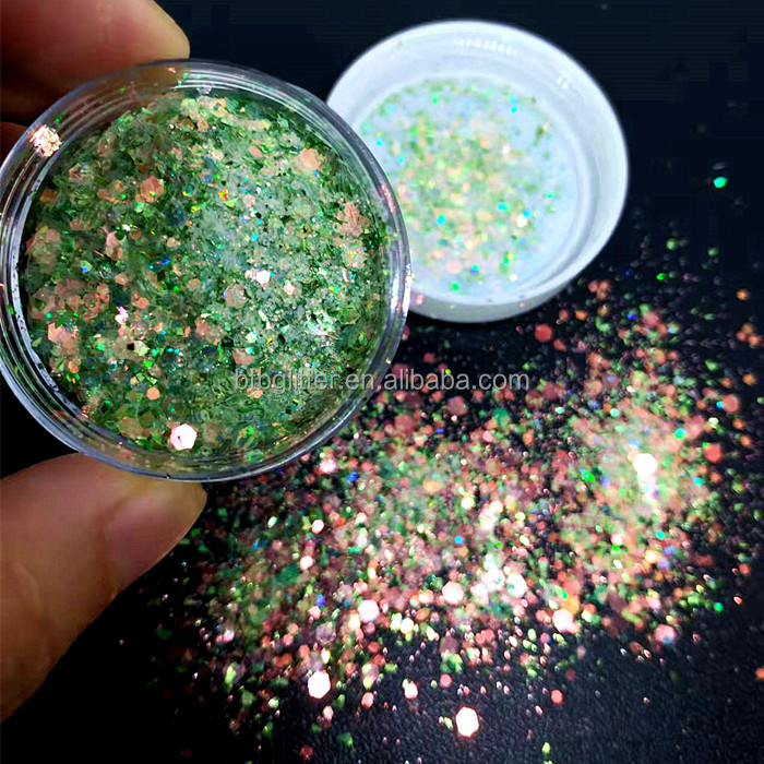 Resin Mixed Body Glitter Glittering Bling Open Circle Shaped for Nail Art Craft on Ramadan Graduation Valentine's Day