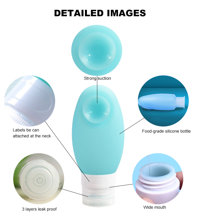 Odorless 100ml Silicone Travel Bottles With Suction Cup