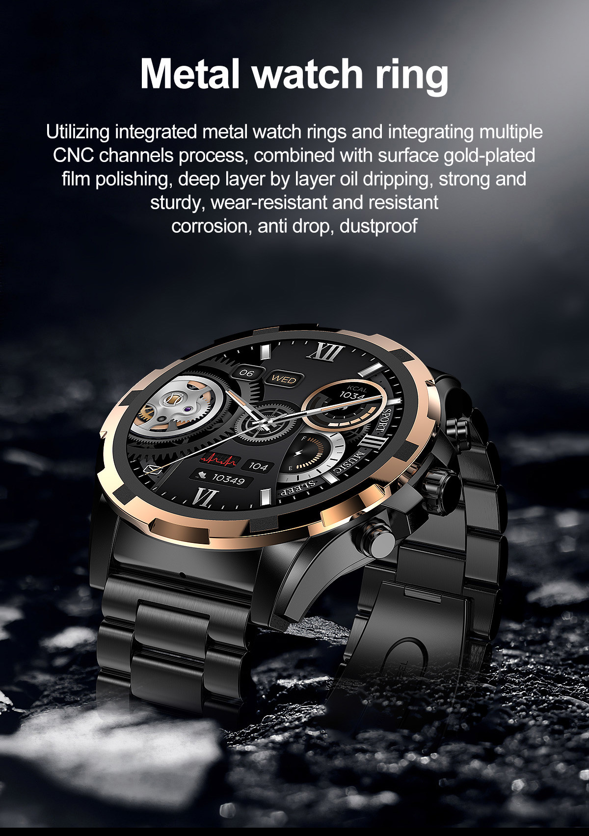 Round Shape, 1.43-inch Large Screen, Smart Watch, Bluetooth 5.0, Calls, Voice Assistant, Business Watch