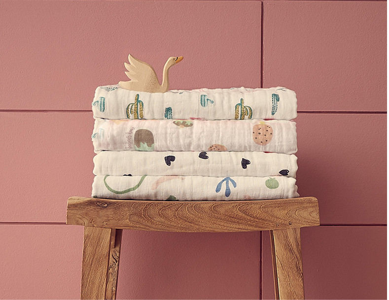 Antibacterial Three Layer Natural Cotton Gauze Fabric For Children Clothing