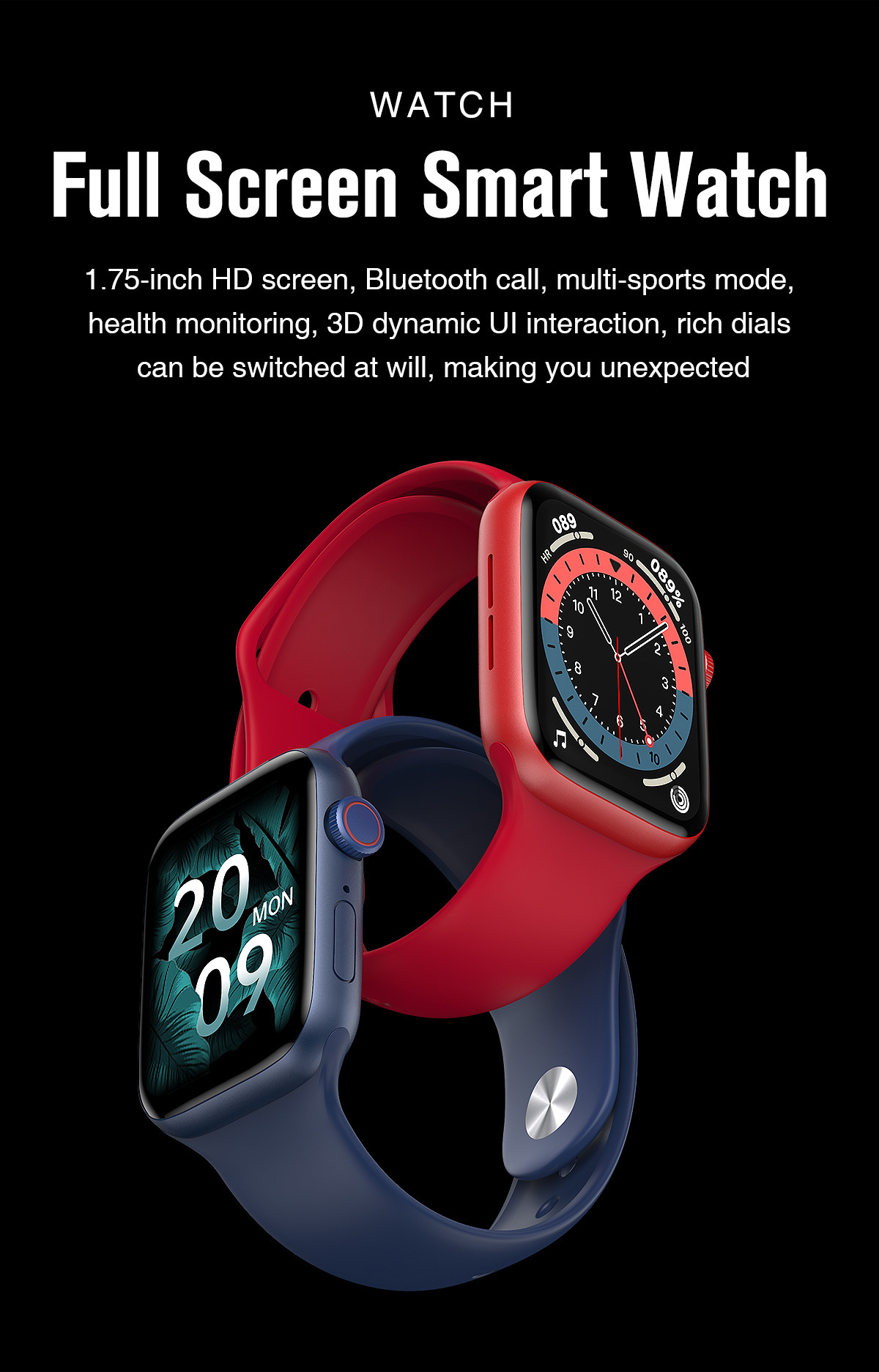 HW22 Ble Call Heart Rate Monitor Watch Smart Watch IWO 12Pro