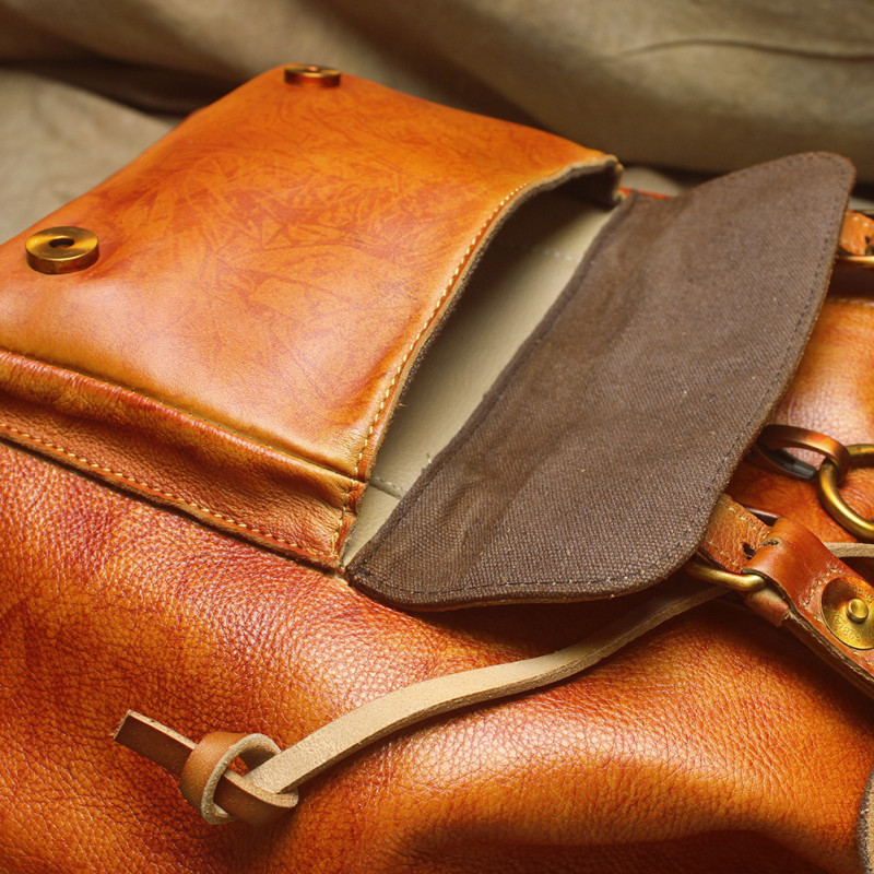Vegetable Tanned Genuine Leather Backpack