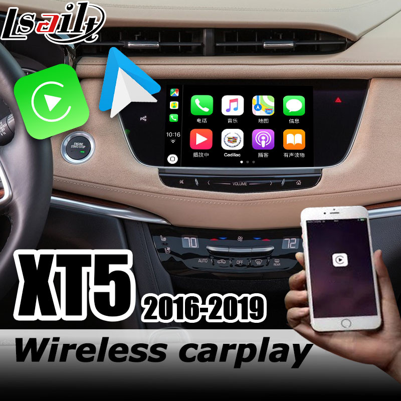 Wireless carplay CUE system Cadillac XT5 Android auto youtube play video interface by Lsailt Navihome